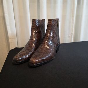 Brown Snakeskin Pattern Boots